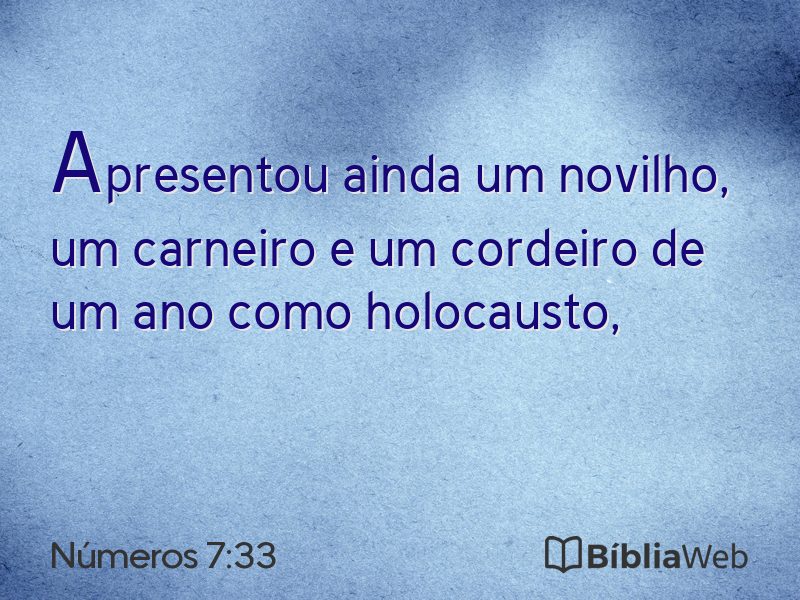 Números 7:33 em imagem para compartilhar