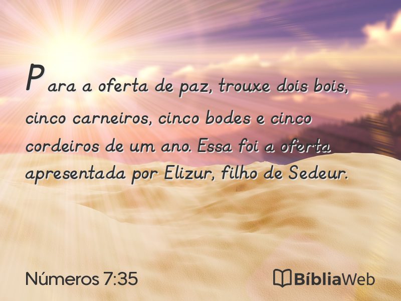 Números 7:35 em imagem para compartilhar