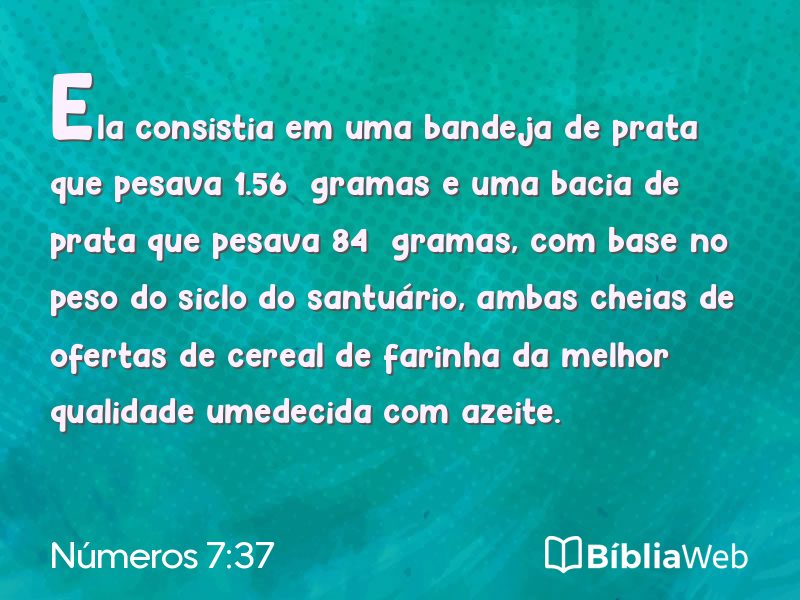Números 7:37 em imagem para compartilhar