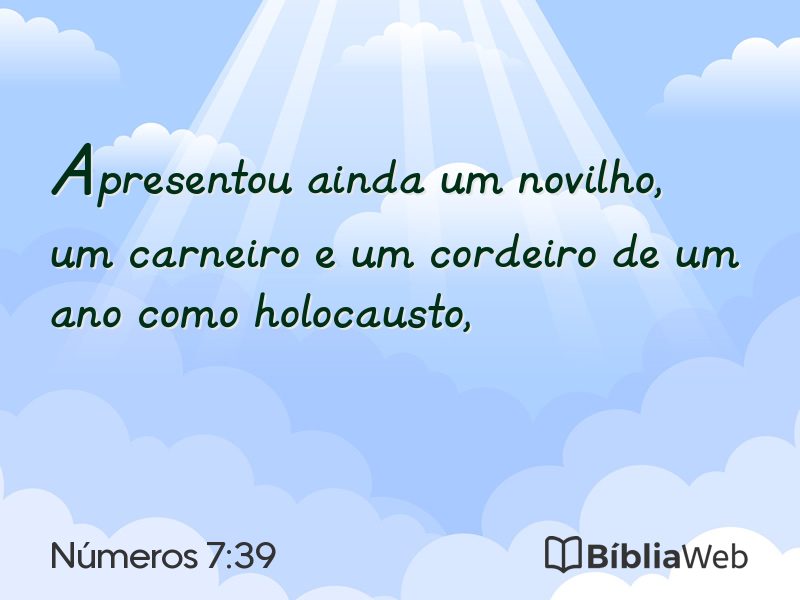 Números 7:39 em imagem para compartilhar