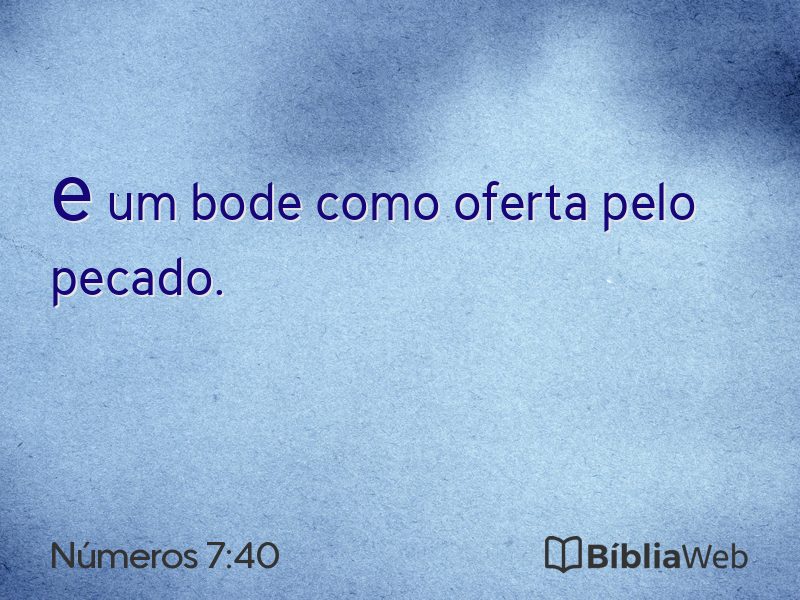 Números 7:40 em imagem para compartilhar