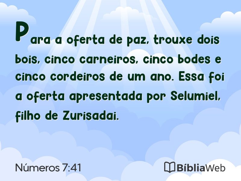 Números 7:41 em imagem para compartilhar