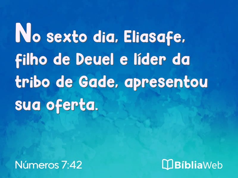 Números 7:42 em imagem para compartilhar