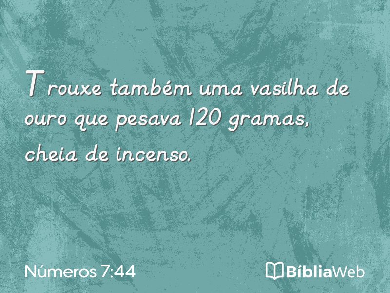 Números 7:44 em imagem para compartilhar