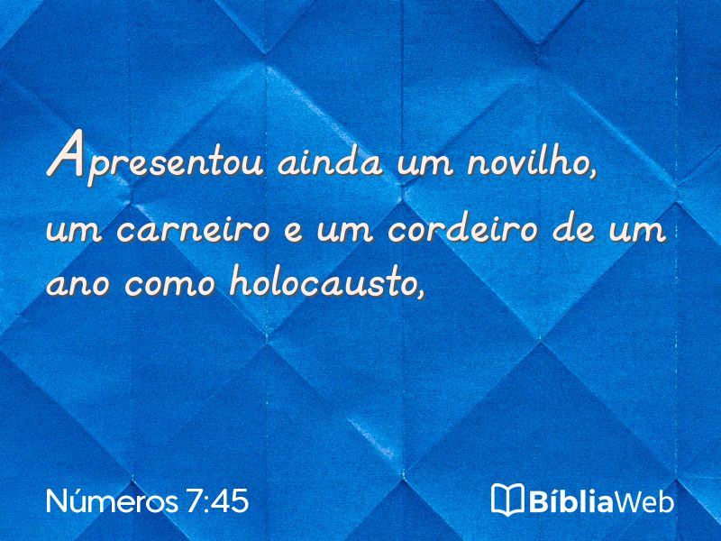 Números 7:45 em imagem para compartilhar