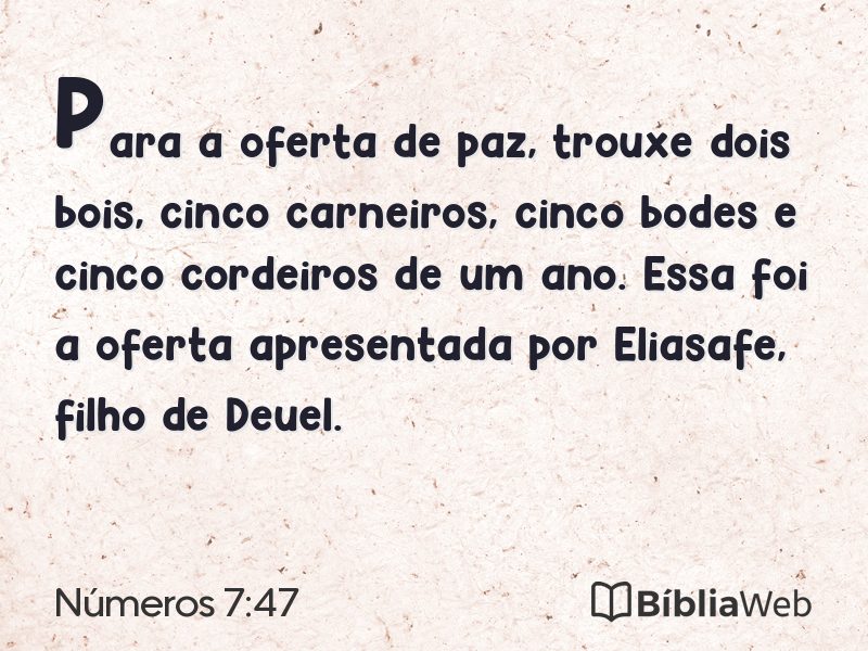 Números 7:47 em imagem para compartilhar
