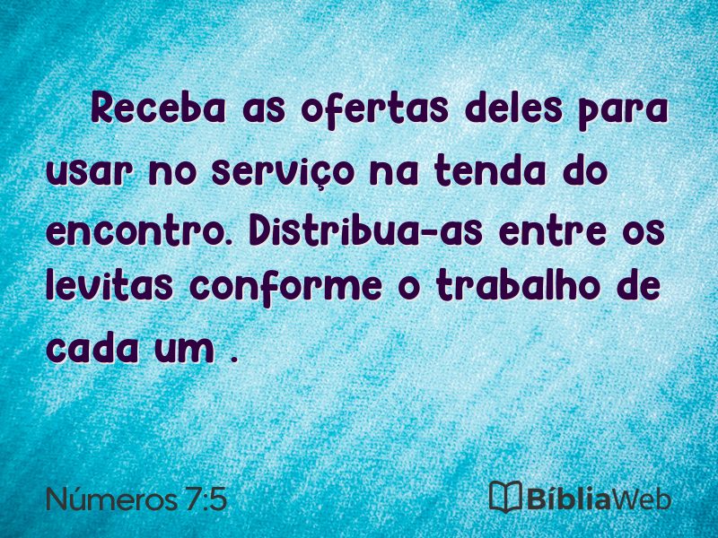 Números 7:5 em imagem para compartilhar