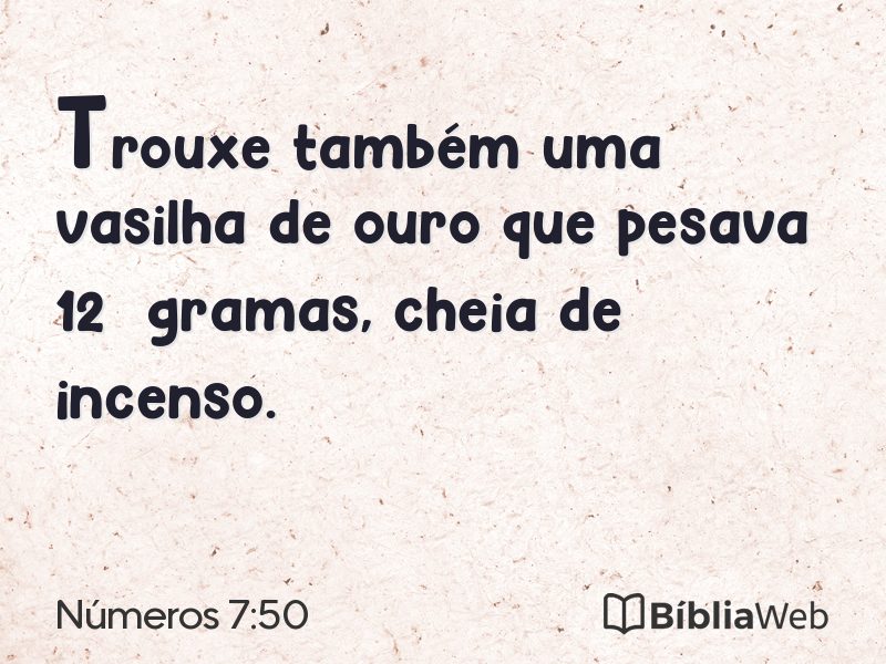Números 7:50 em imagem para compartilhar