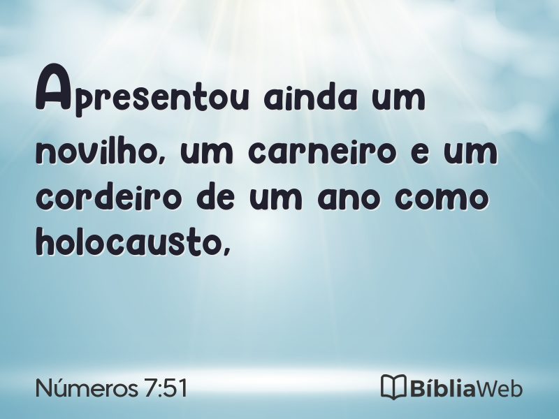 Números 7:51 em imagem para compartilhar