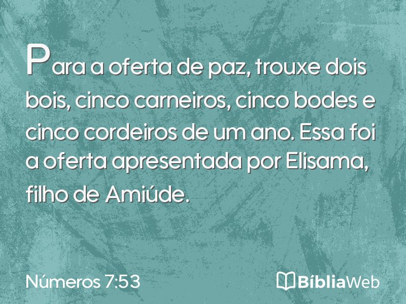 Números 7:53 em imagem para compartilhar