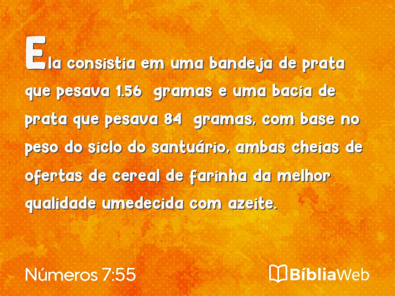 Números 7:55 em imagem para compartilhar