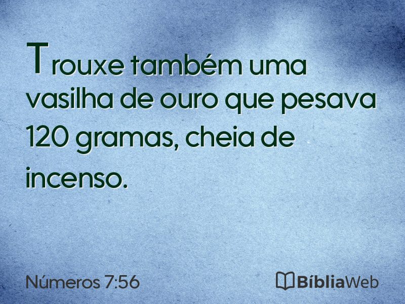 Números 7:56 em imagem para compartilhar