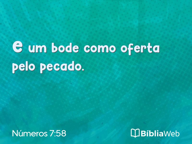 Números 7:58 em imagem para compartilhar