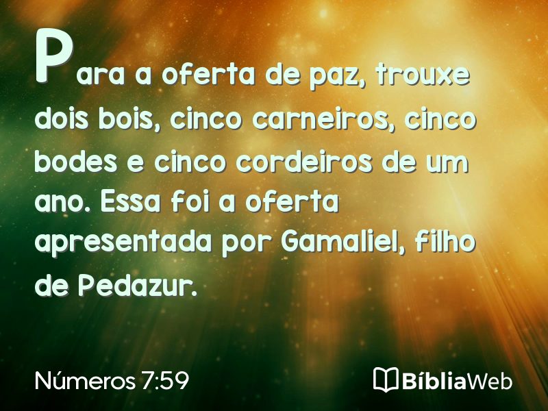 Números 7:59 em imagem para compartilhar