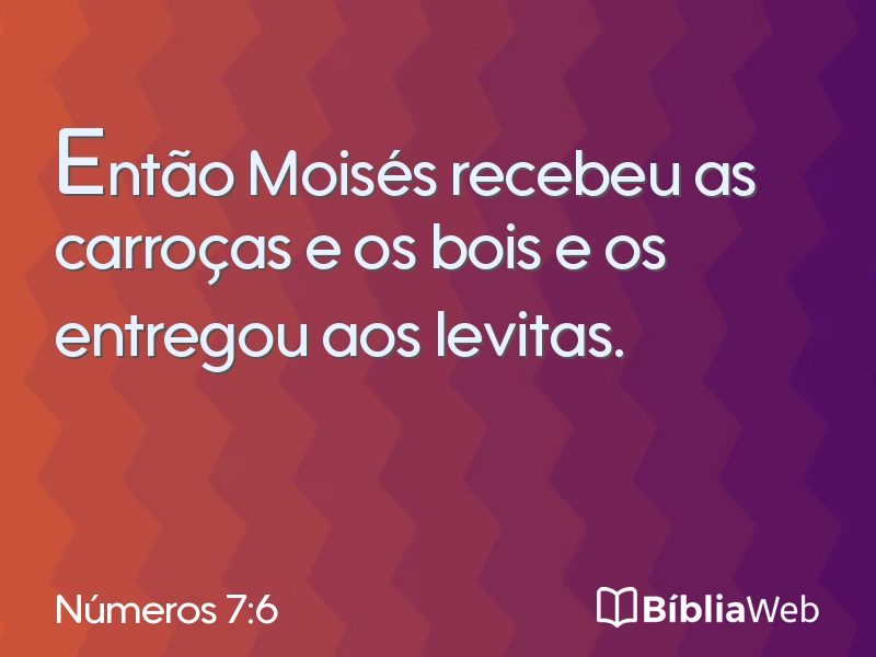 Números 7:6 em imagem para compartilhar