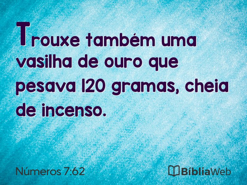 Números 7:62 em imagem para compartilhar