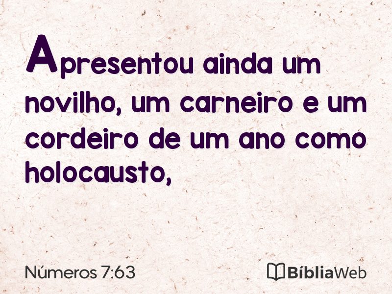 Números 7:63 em imagem para compartilhar