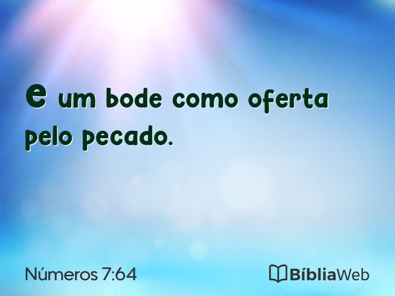 Números 7:64 em imagem para compartilhar