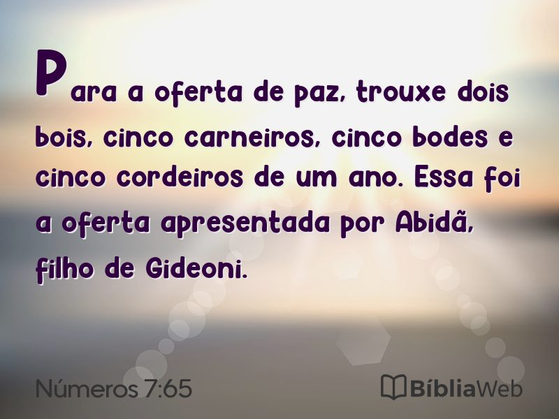 Números 7:65 em imagem para compartilhar