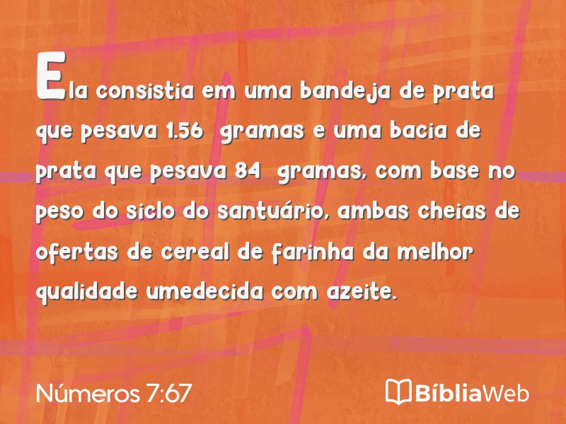 Números 7:67 em imagem para compartilhar