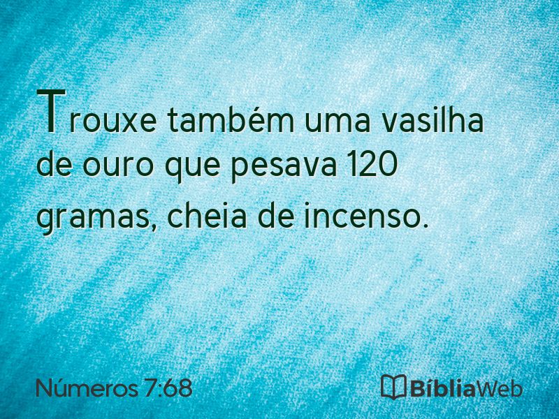 Números 7:68 em imagem para compartilhar