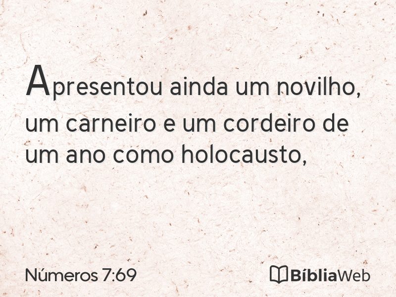Números 7:69 em imagem para compartilhar