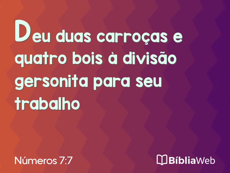 Números 7:7 em imagem para compartilhar