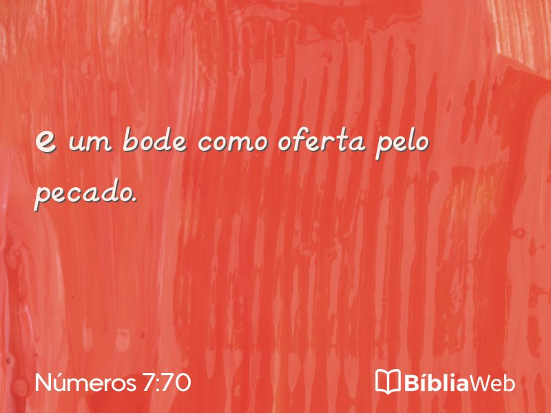 Números 7:70 em imagem para compartilhar