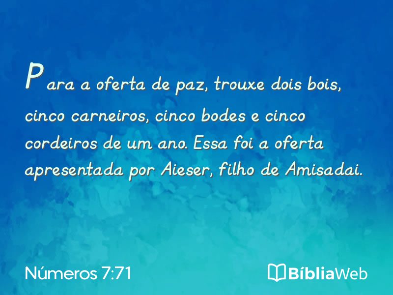 Números 7:71 em imagem para compartilhar
