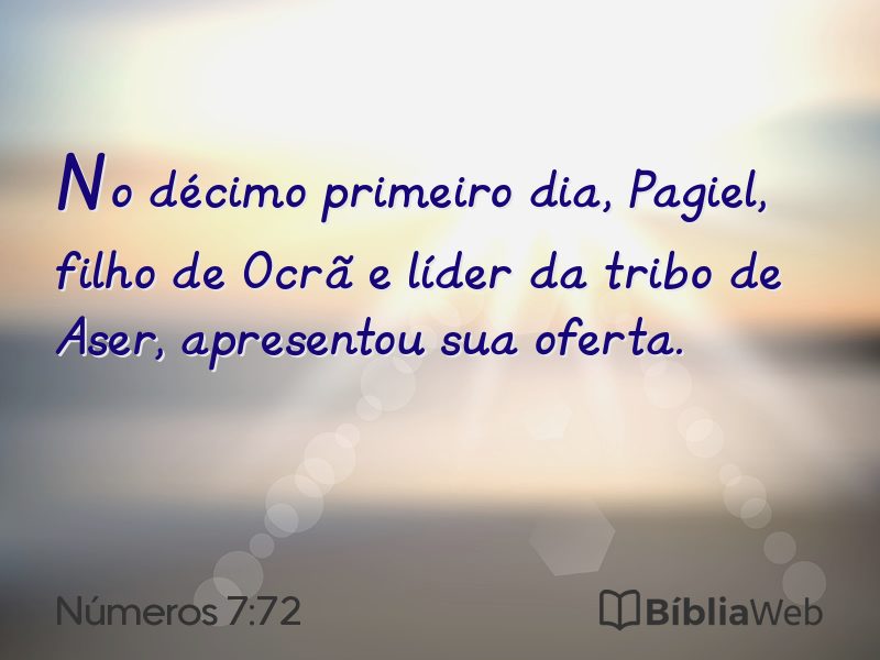 Números 7:72 em imagem para compartilhar