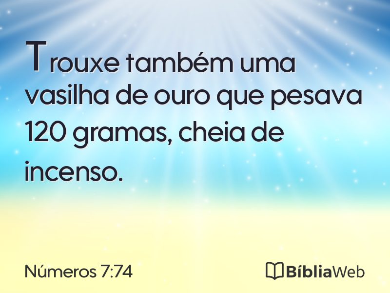 Números 7:74 em imagem para compartilhar