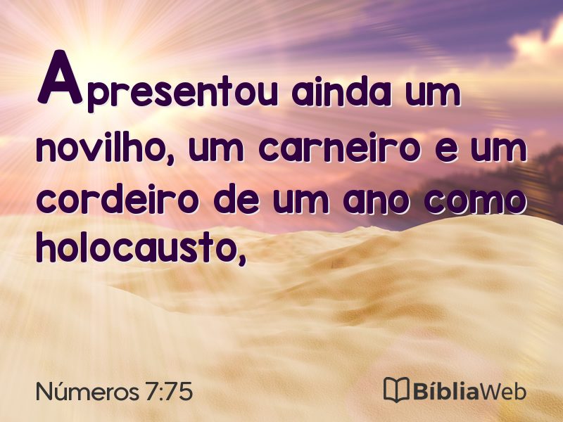 Números 7:75 em imagem para compartilhar