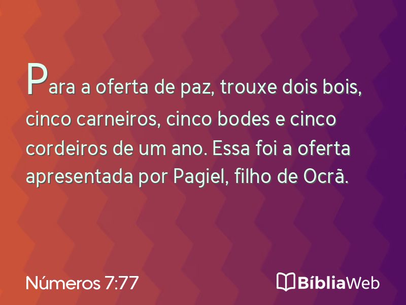 Números 7:77 em imagem para compartilhar