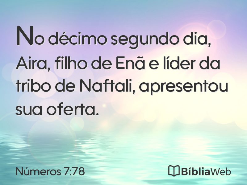 Números 7:78 em imagem para compartilhar