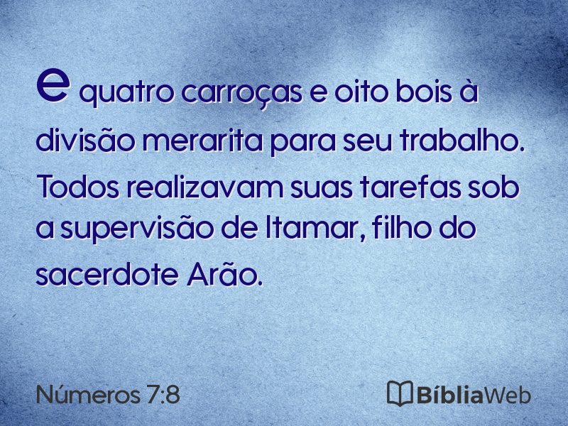 Números 7:8 em imagem para compartilhar