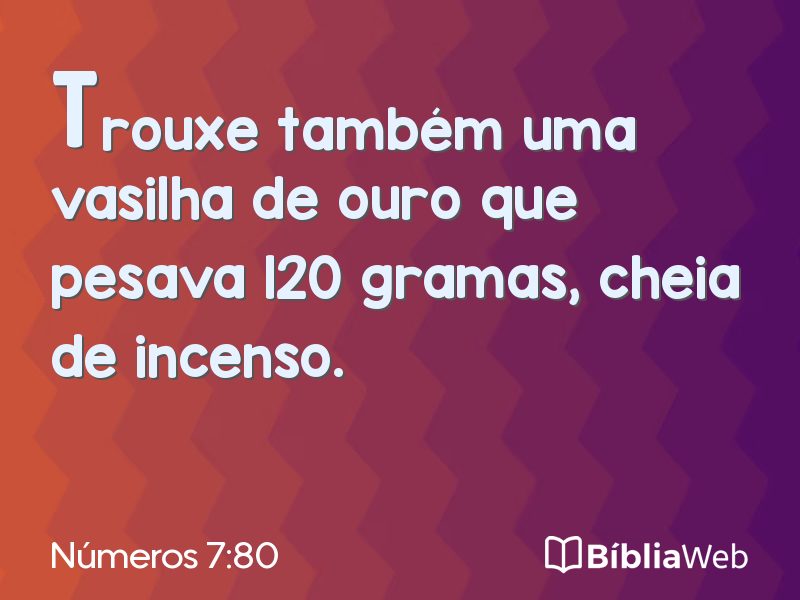 Números 7:80 em imagem para compartilhar