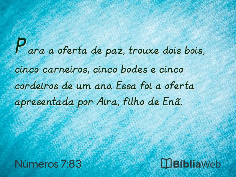 Números 7:83 em imagem para compartilhar
