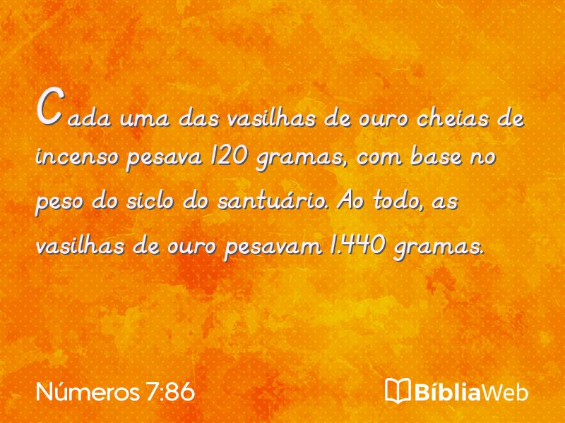 Números 7:86 em imagem para compartilhar