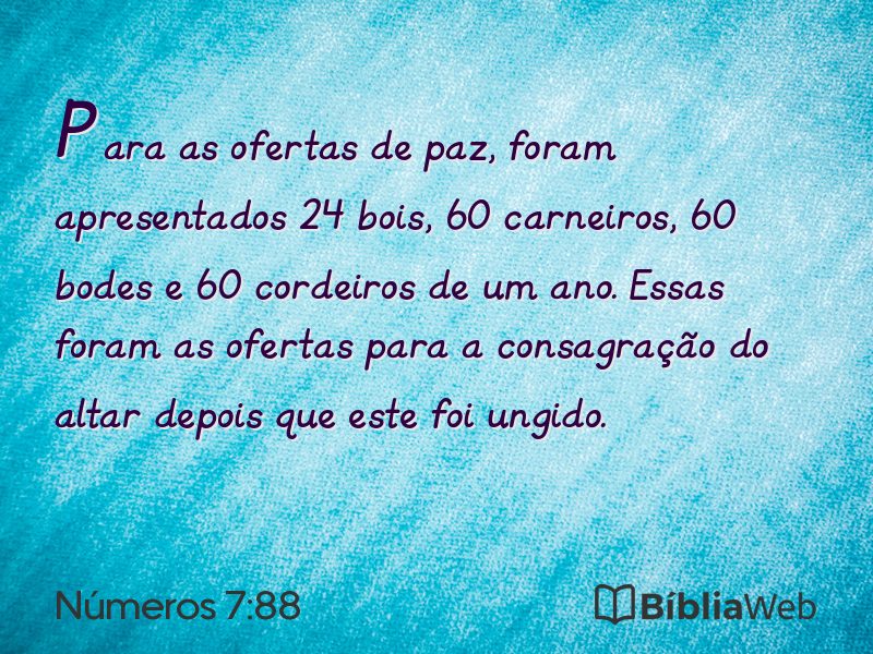 Números 7:88 em imagem para compartilhar