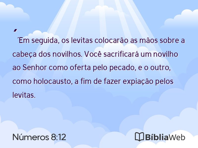 Números 8:12 em imagem para compartilhar