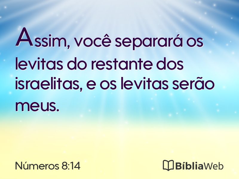 Números 8:14 em imagem para compartilhar