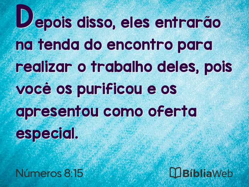 Números 8:15 em imagem para compartilhar