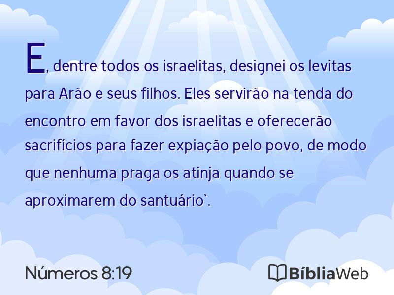 Números 8:19 em imagem para compartilhar