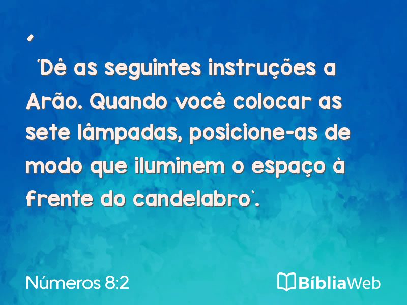 Números 8:2 em imagem para compartilhar