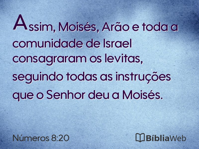 Números 8:20 em imagem para compartilhar