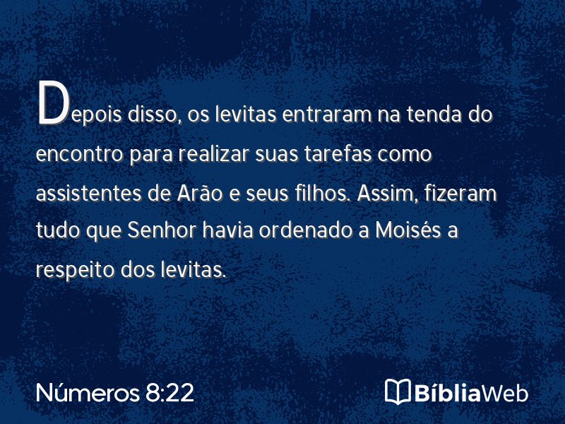 Números 8:22 em imagem para compartilhar