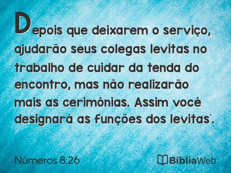 Números 8:26 em imagem para compartilhar