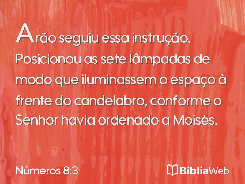 Números 8:3 em imagem para compartilhar