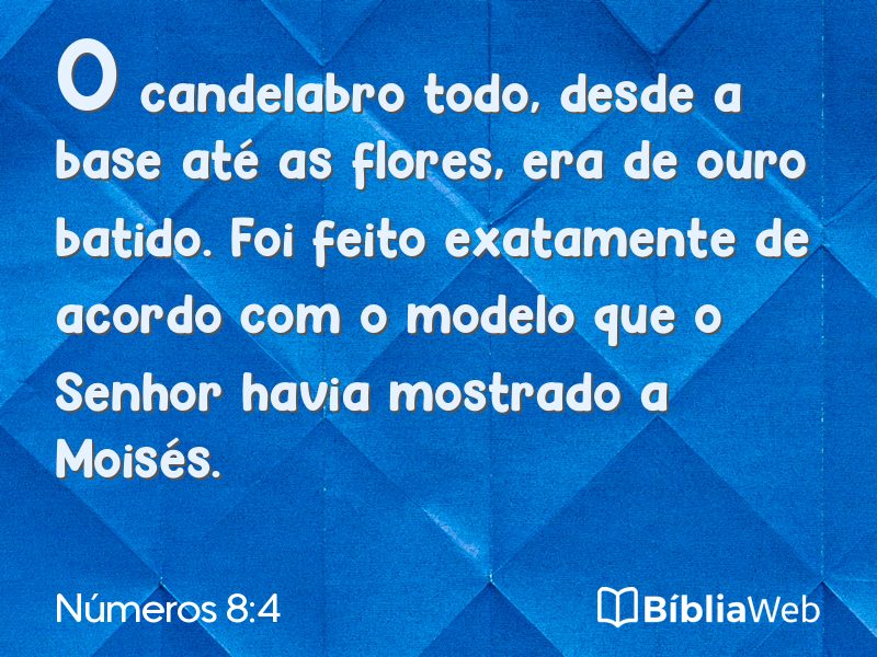 Números 8:4 em imagem para compartilhar