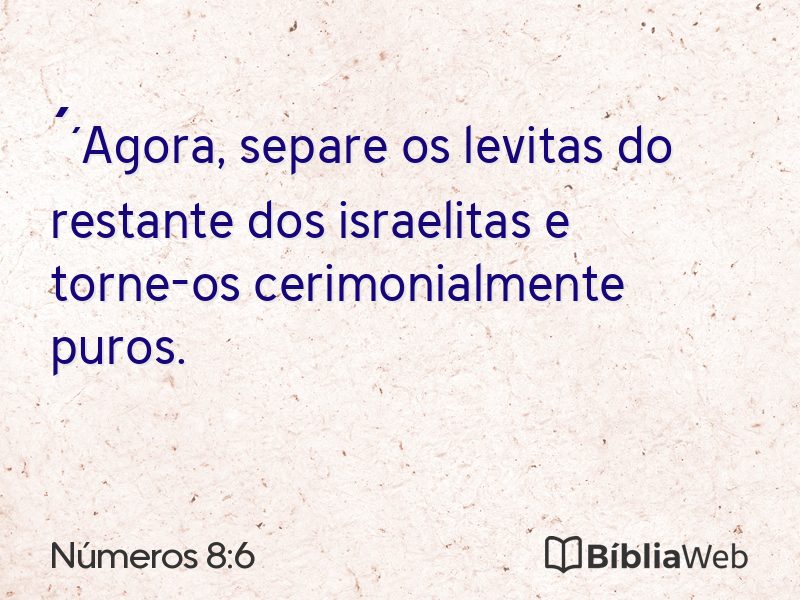 Números 8:6 em imagem para compartilhar